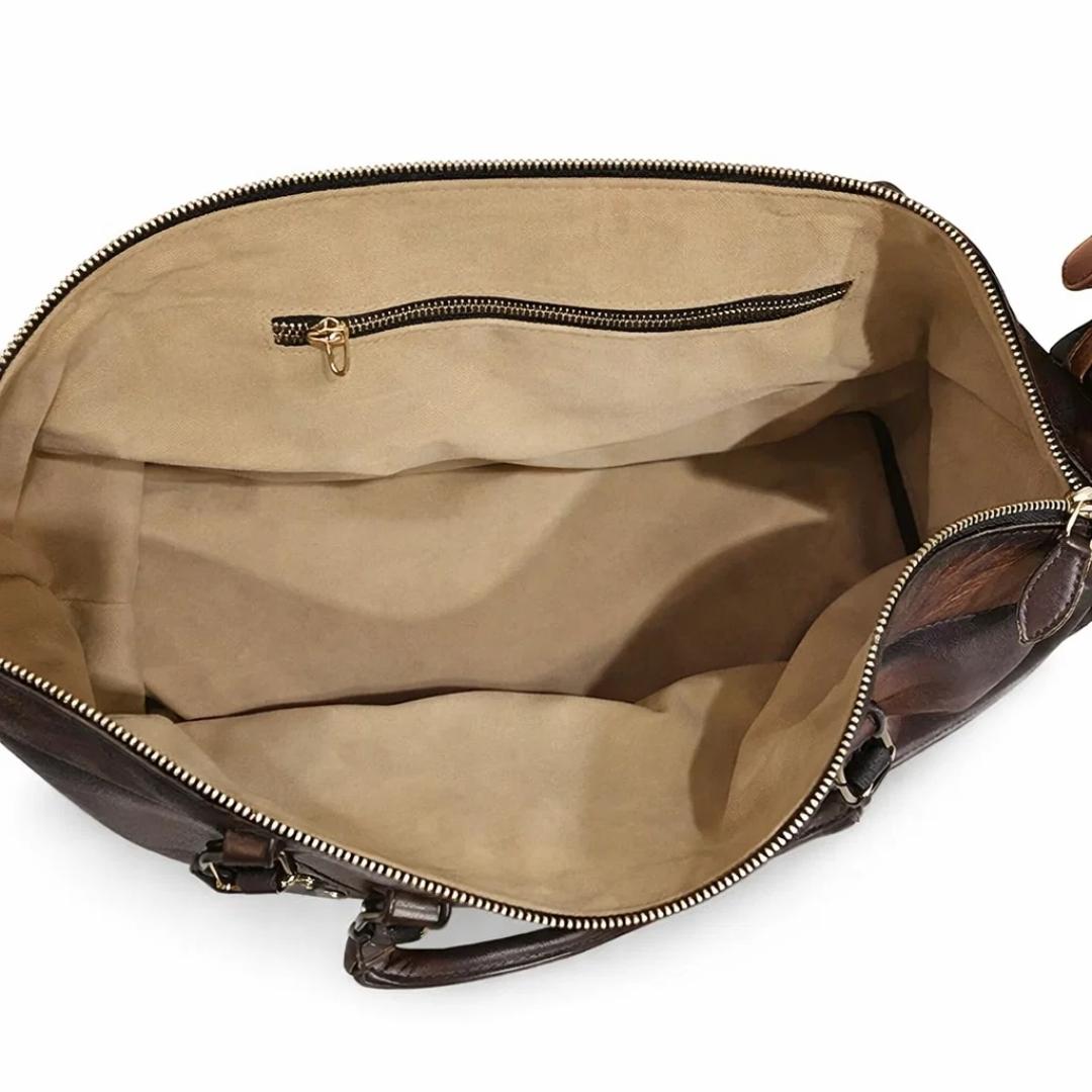 Genuine Leather Patina Travel Bag – Luxury Edition