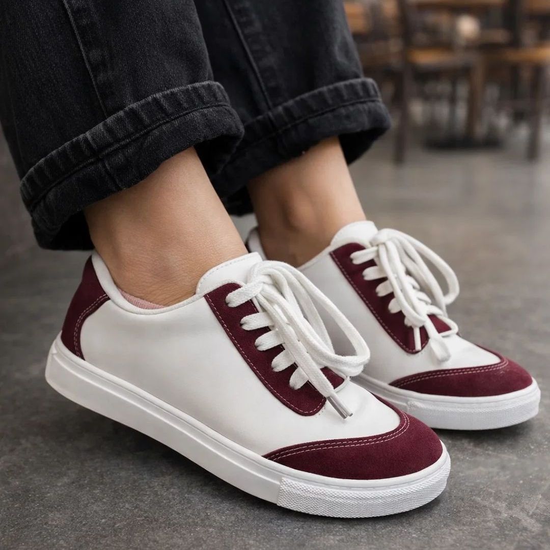 Synthetic Leather Casual Sneaker (38)