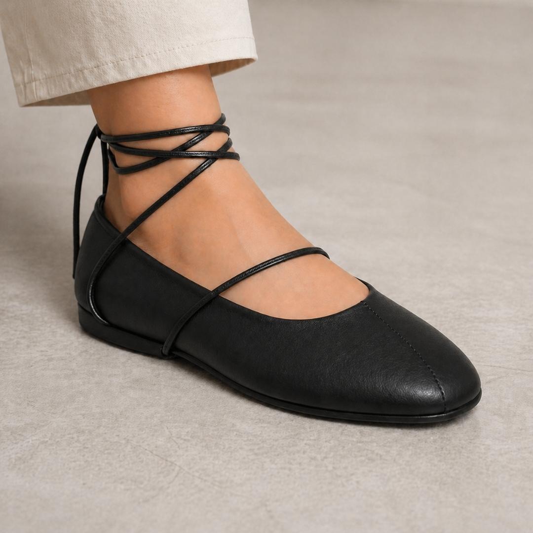 Lace-Up Ballet Flats