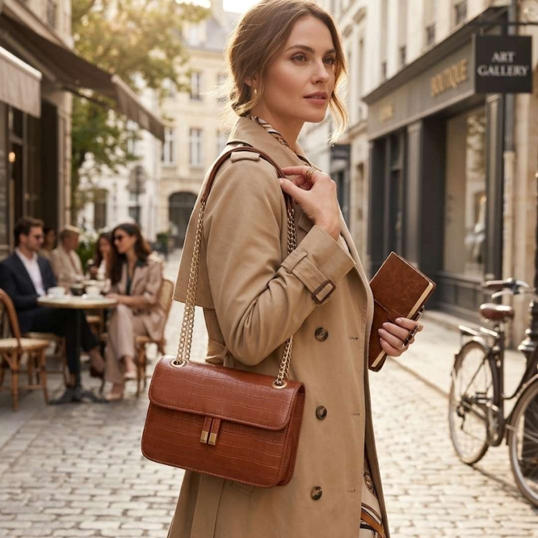 Faux Leather Crossbody Bag
