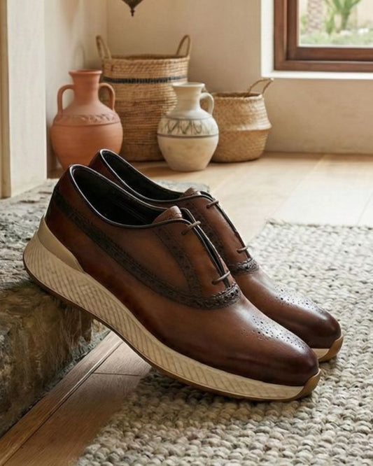 Men Genuine Leather Patina Shoes – Handcrafted