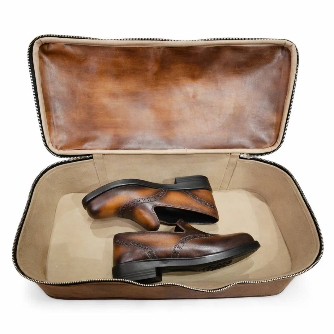 Genuine Leather Patina Travel Bag – Luxury Edition