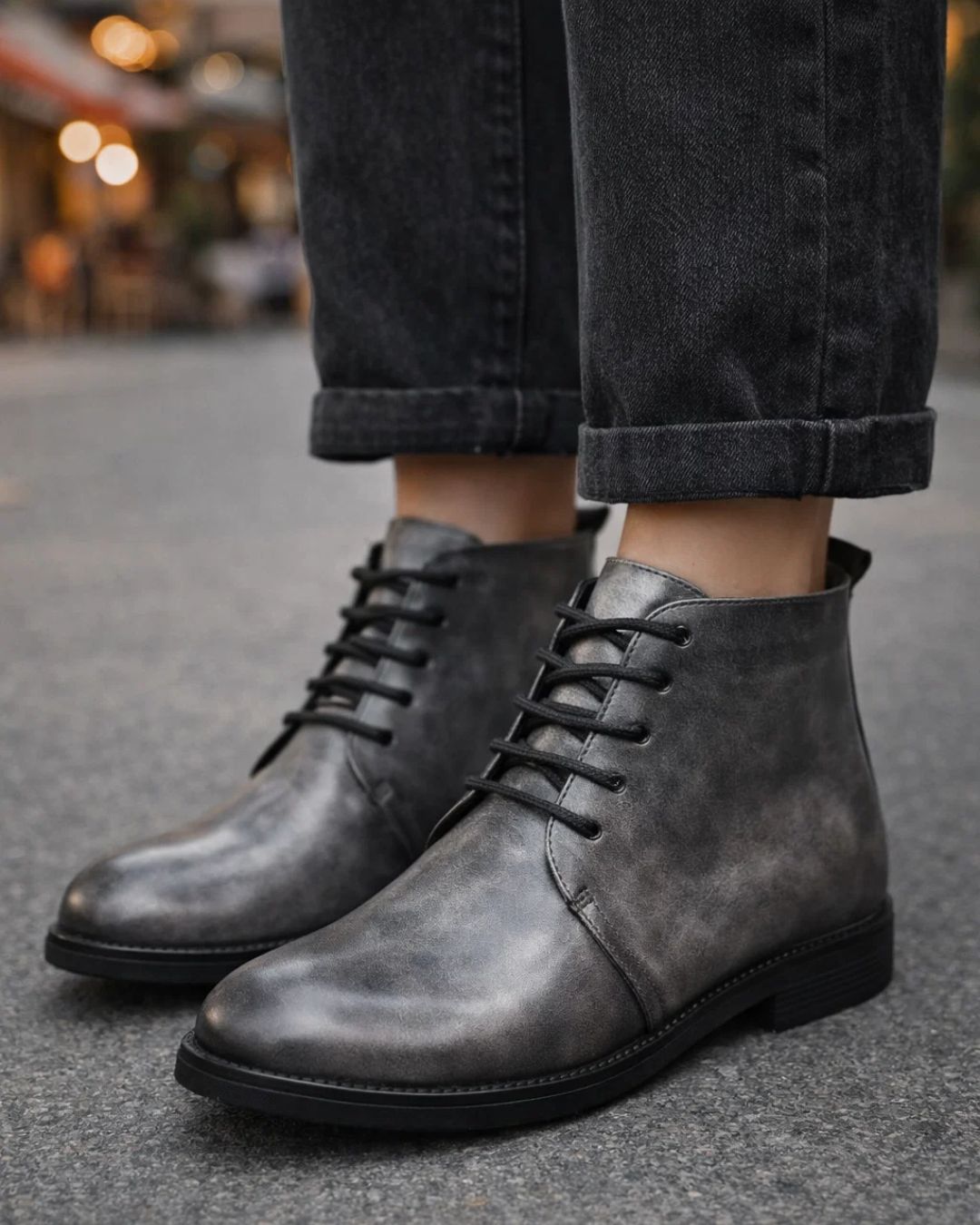 هاف بوط جلد طبيعي ملون