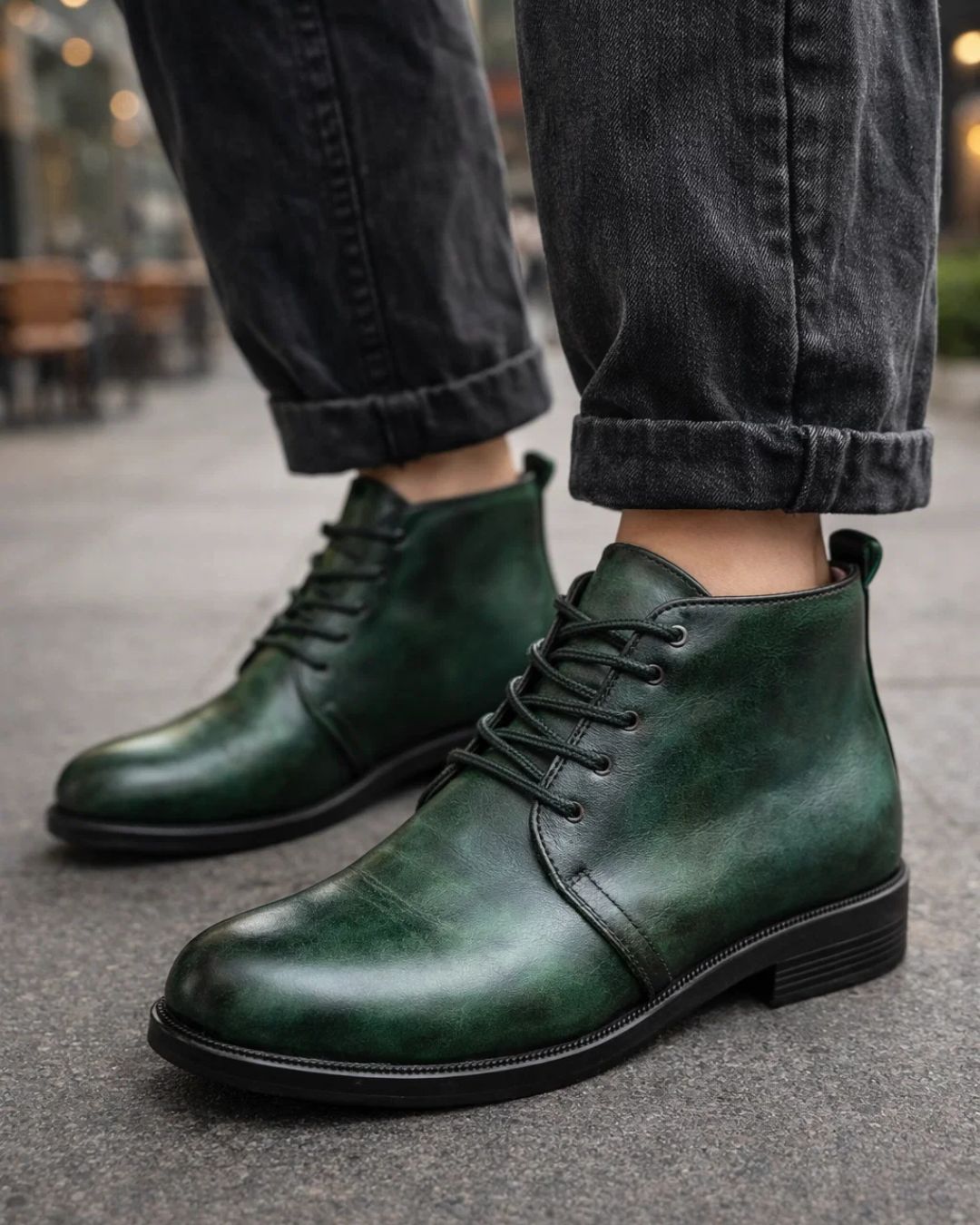 هاف بوط جلد طبيعي ملون