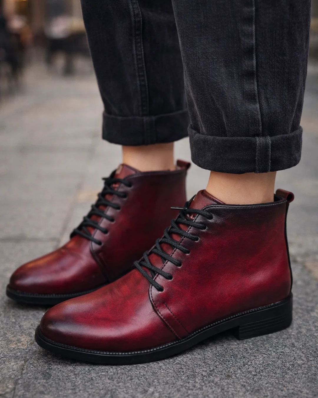 هاف بوط جلد طبيعي ملون