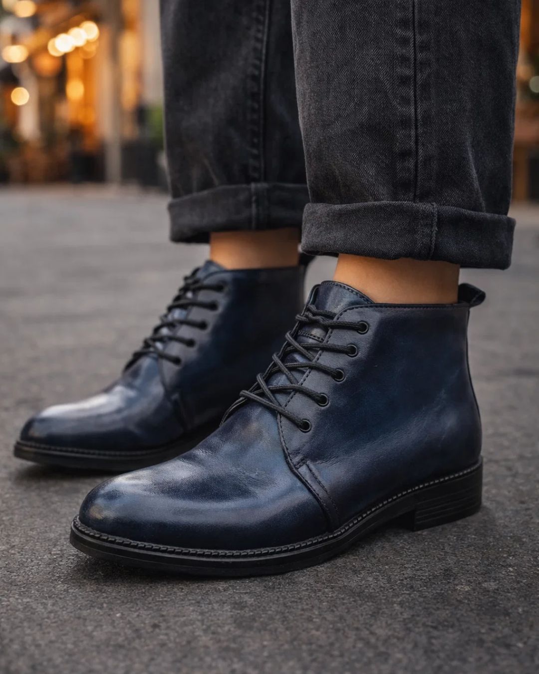 هاف بوط جلد طبيعي ملون