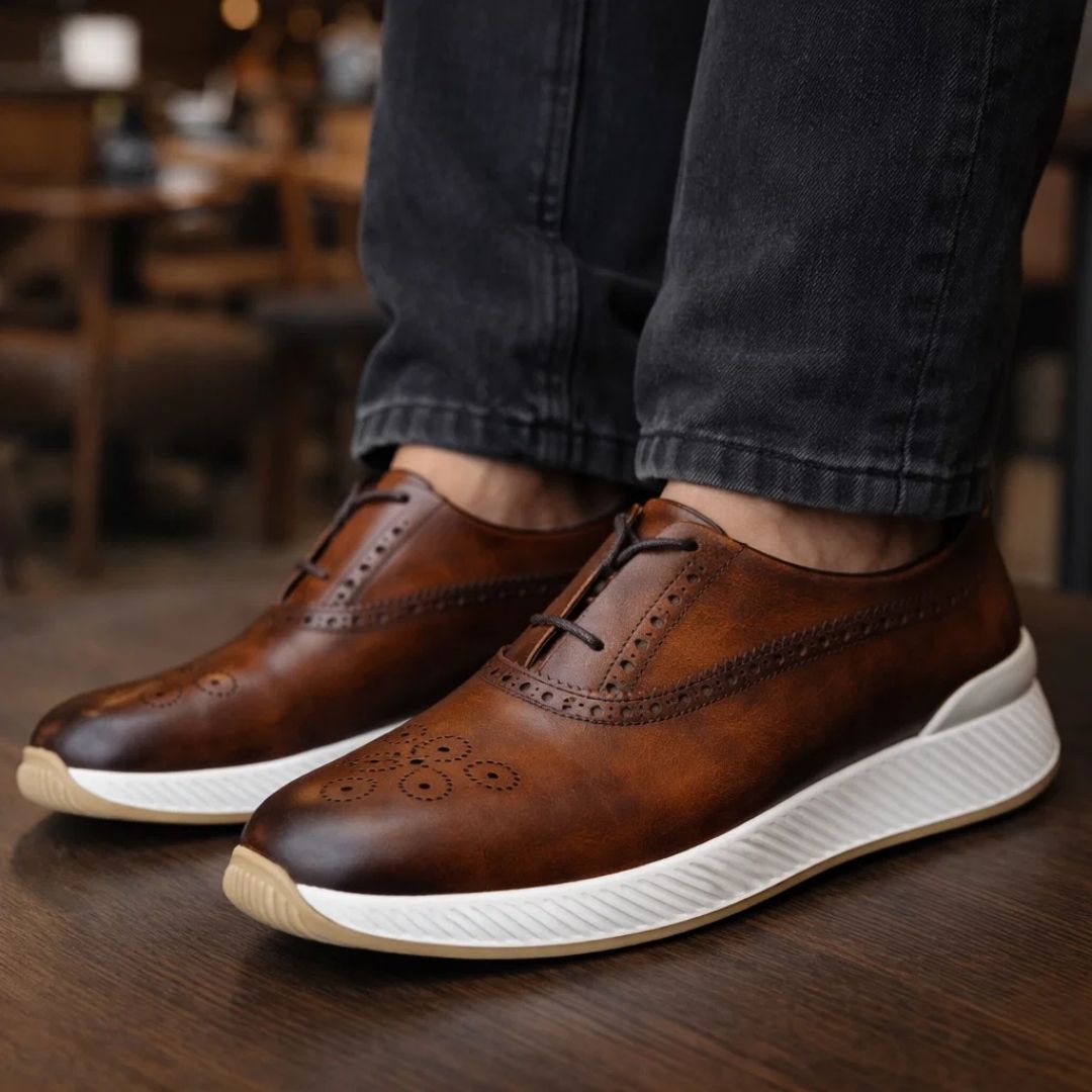 Men Genuine Leather Patina Shoes – Handcrafted