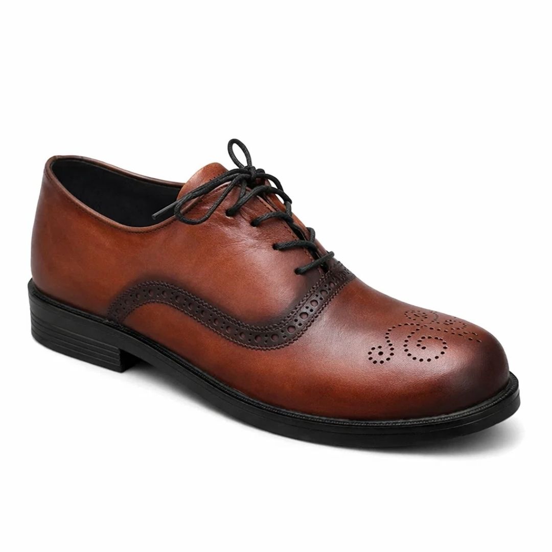 Genuine Leather Patina Oxford Shoes
