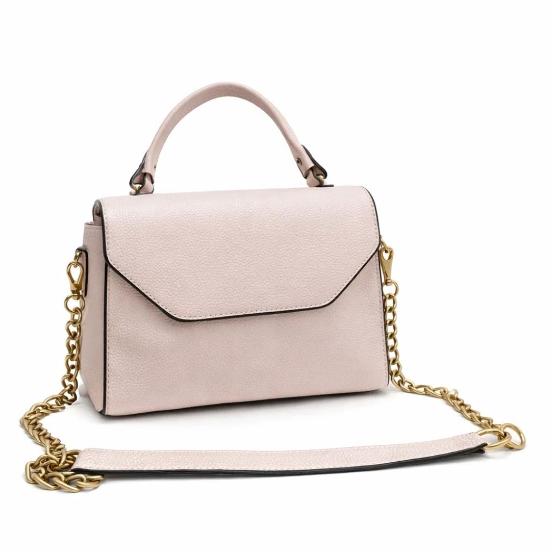 Genuine Leather Structured Handbag