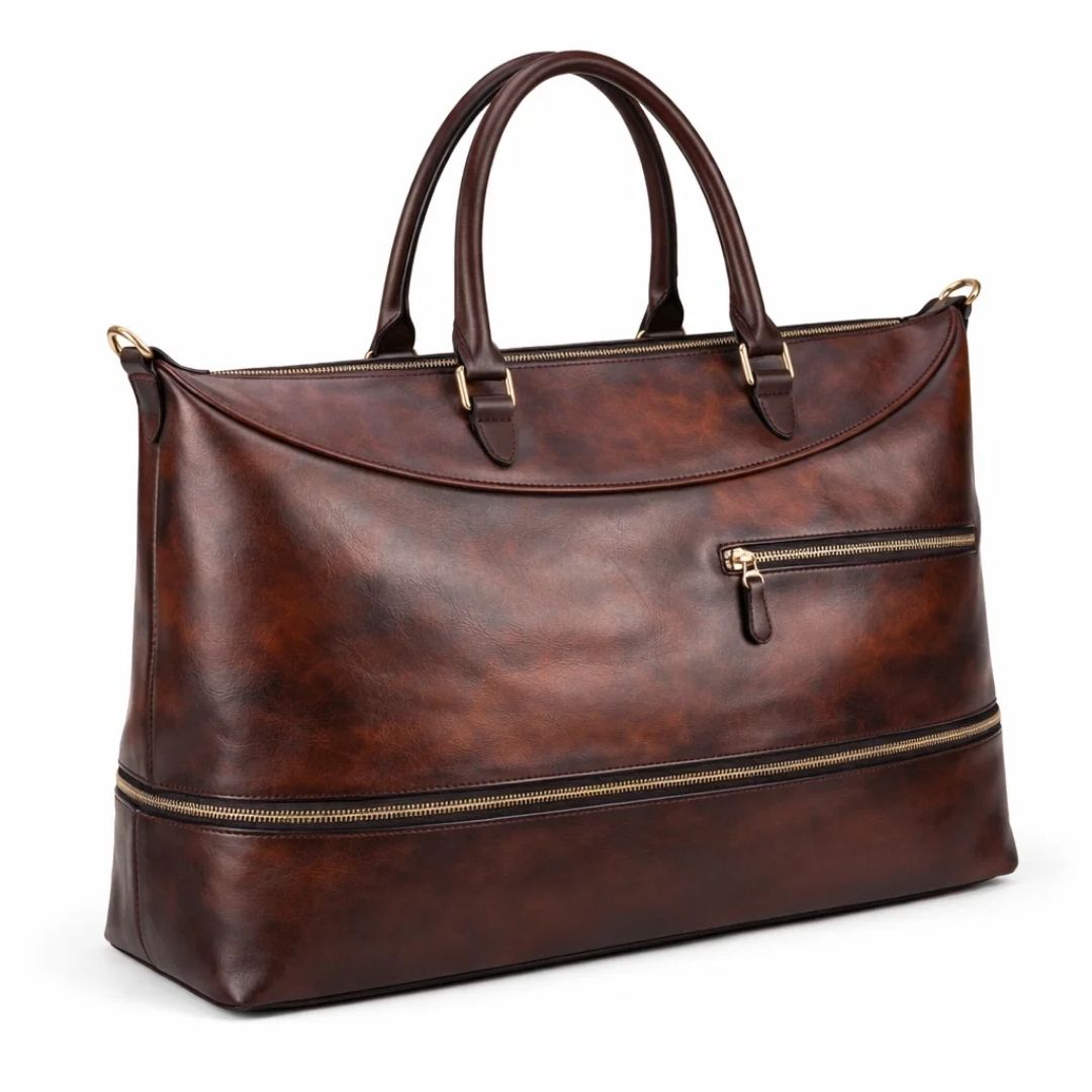 Genuine Leather Patina Travel Bag – Luxury Edition