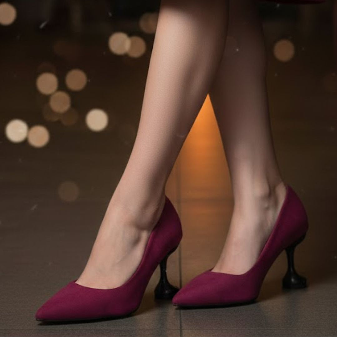 Genuine leather heels styled photo