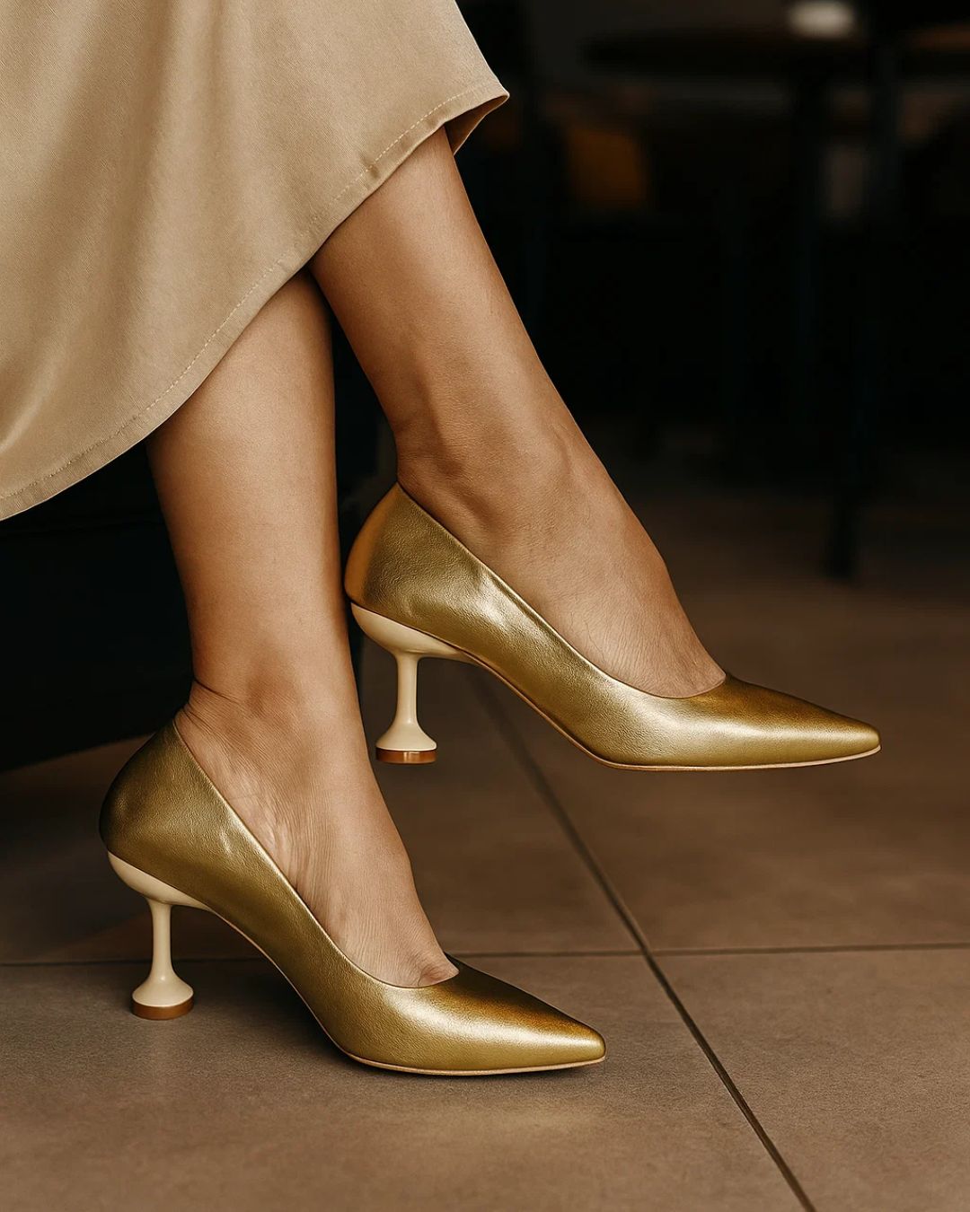 Women’s Heels Vintage Hand-Painted Patina