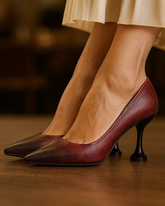 Women’s Heels Vintage Hand-Painted Patina