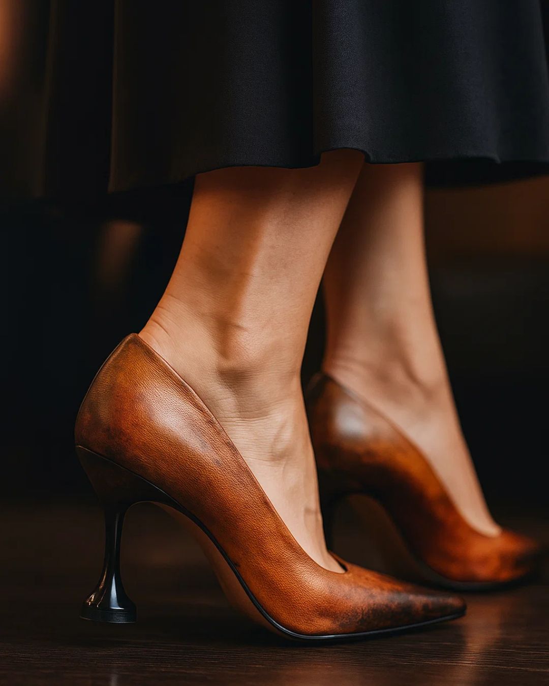 Women’s Heels Vintage Hand-Painted Patina