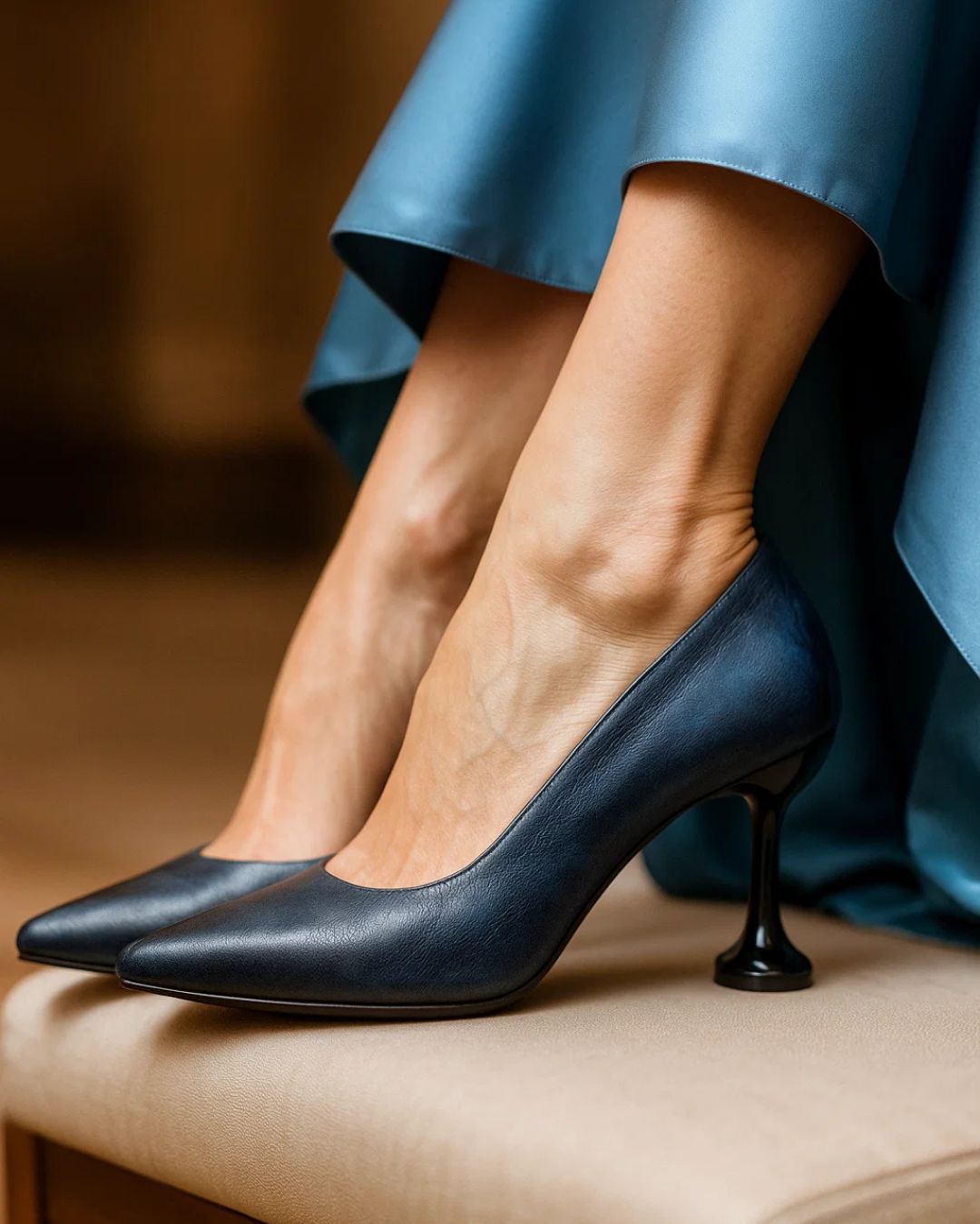 Women’s Heels Vintage Hand-Painted Patina