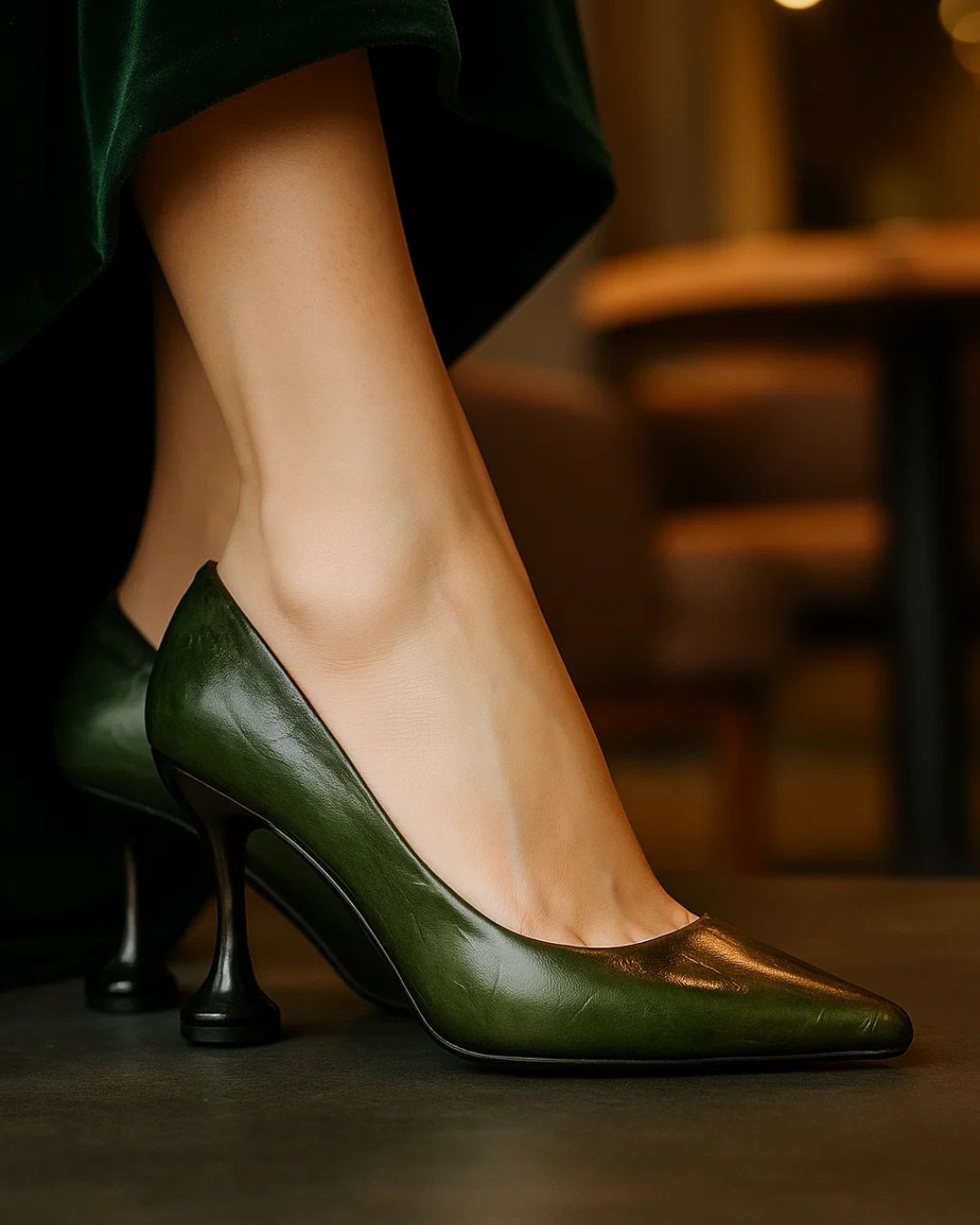 Women’s Heels Vintage Hand-Painted Patina