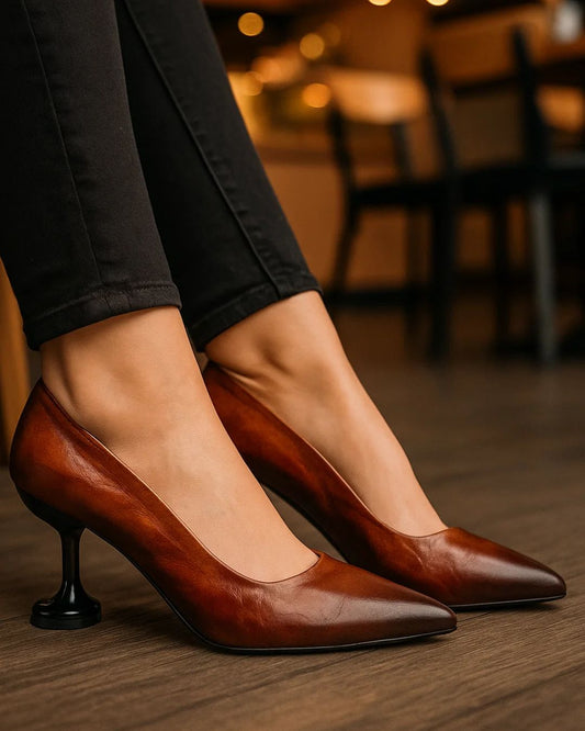 Women’s Heels Vintage Hand-Painted Patina
