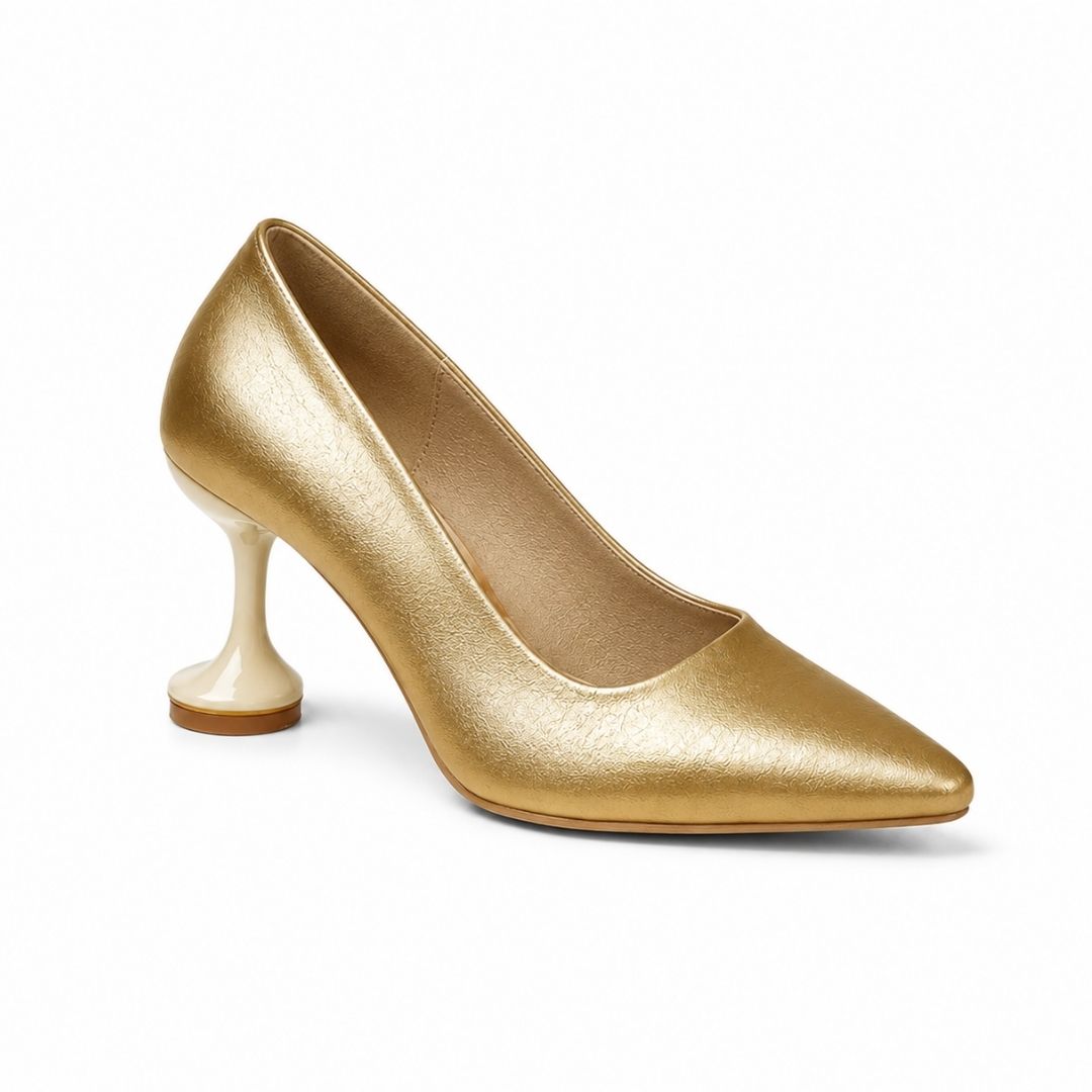 Genuine leather heels styled lifestyle shot
