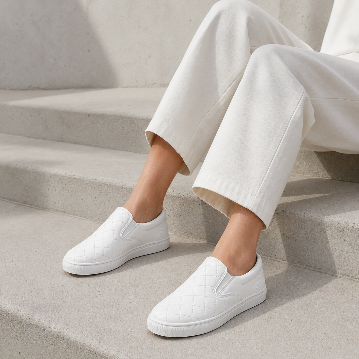 Stylish Quilted Slip-On Shoes for Women