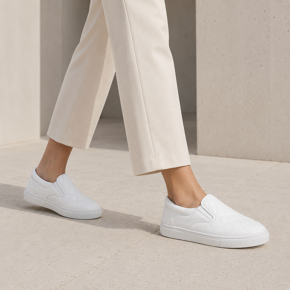Stylish Quilted Slip-On Shoes for Women