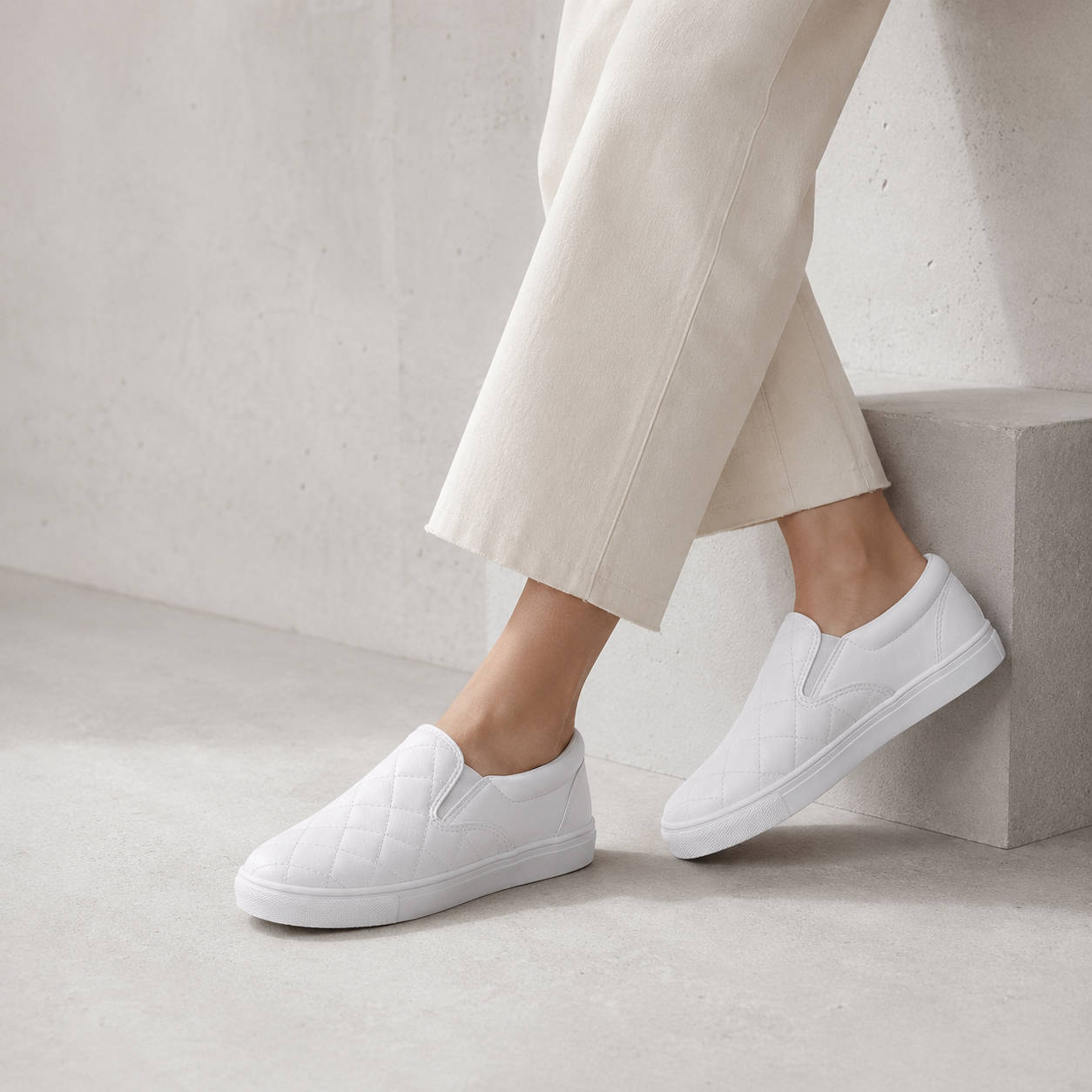 Stylish Quilted Slip-On Shoes for Women