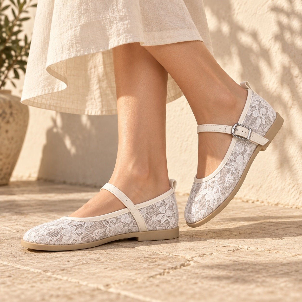 Lace Mary Jane Flats