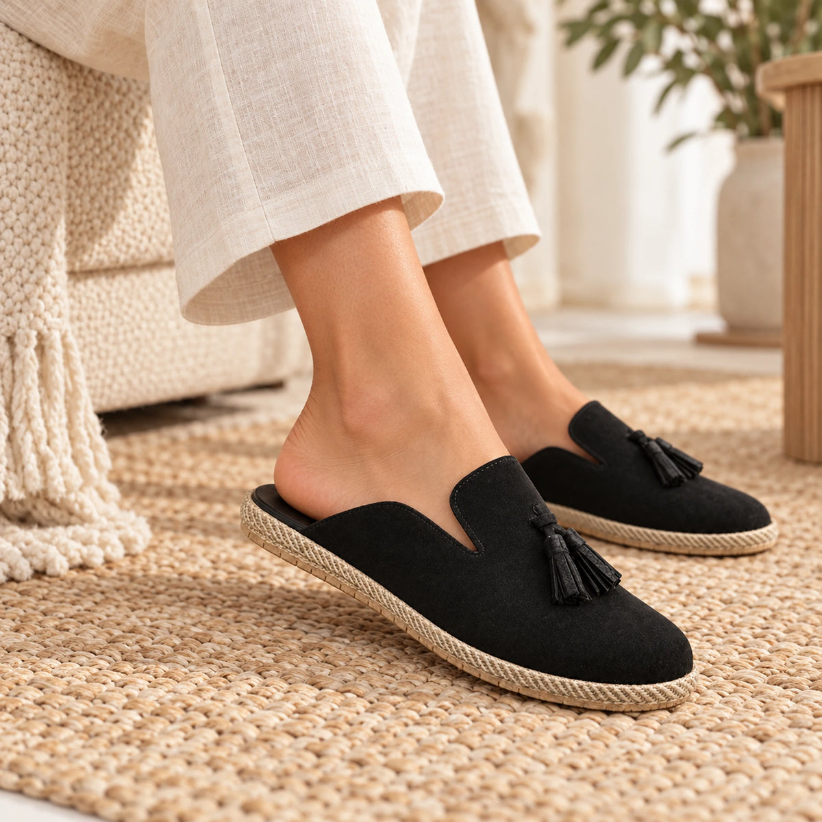 Woment's Elegant Tassel Mules