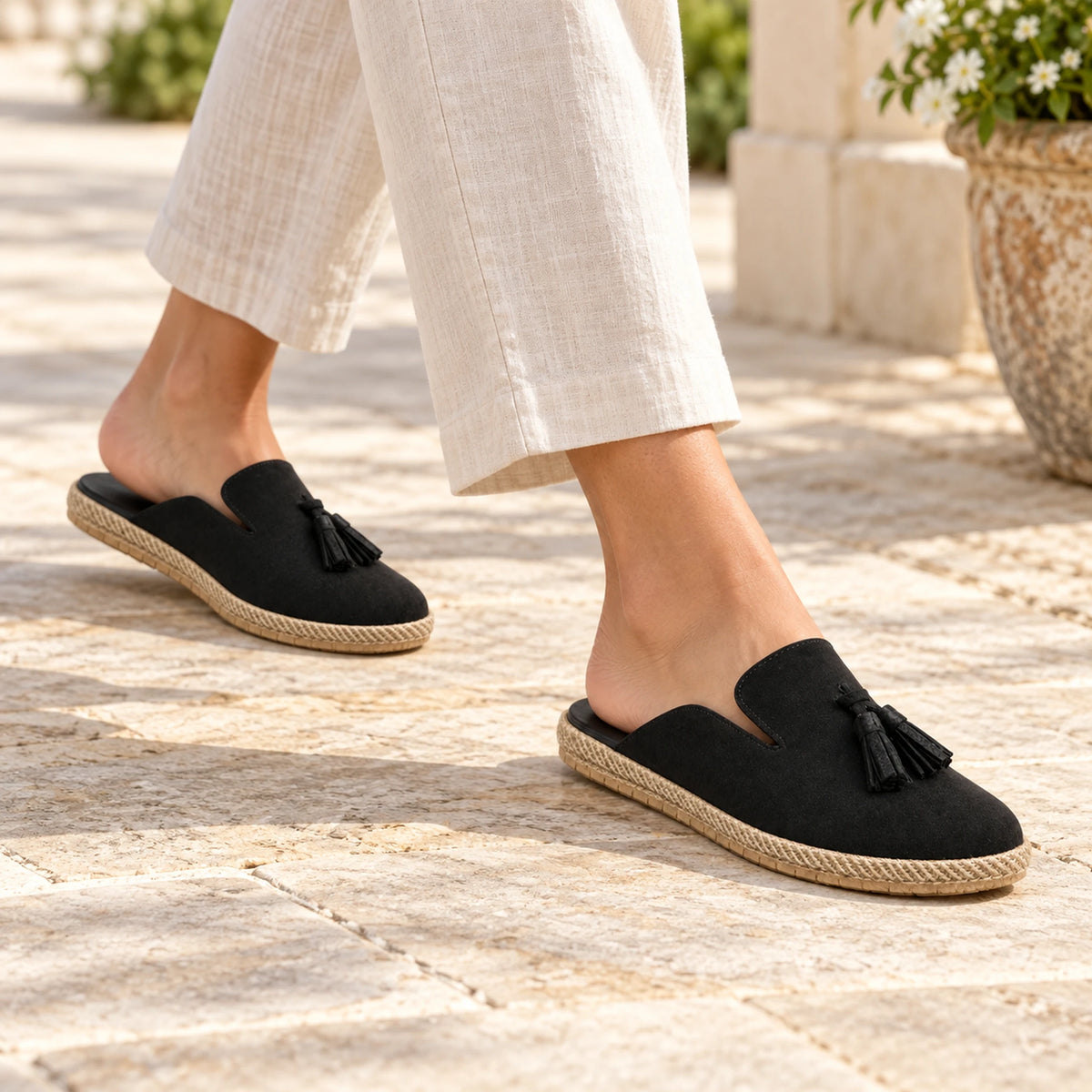 Woment's Elegant Tassel Mules