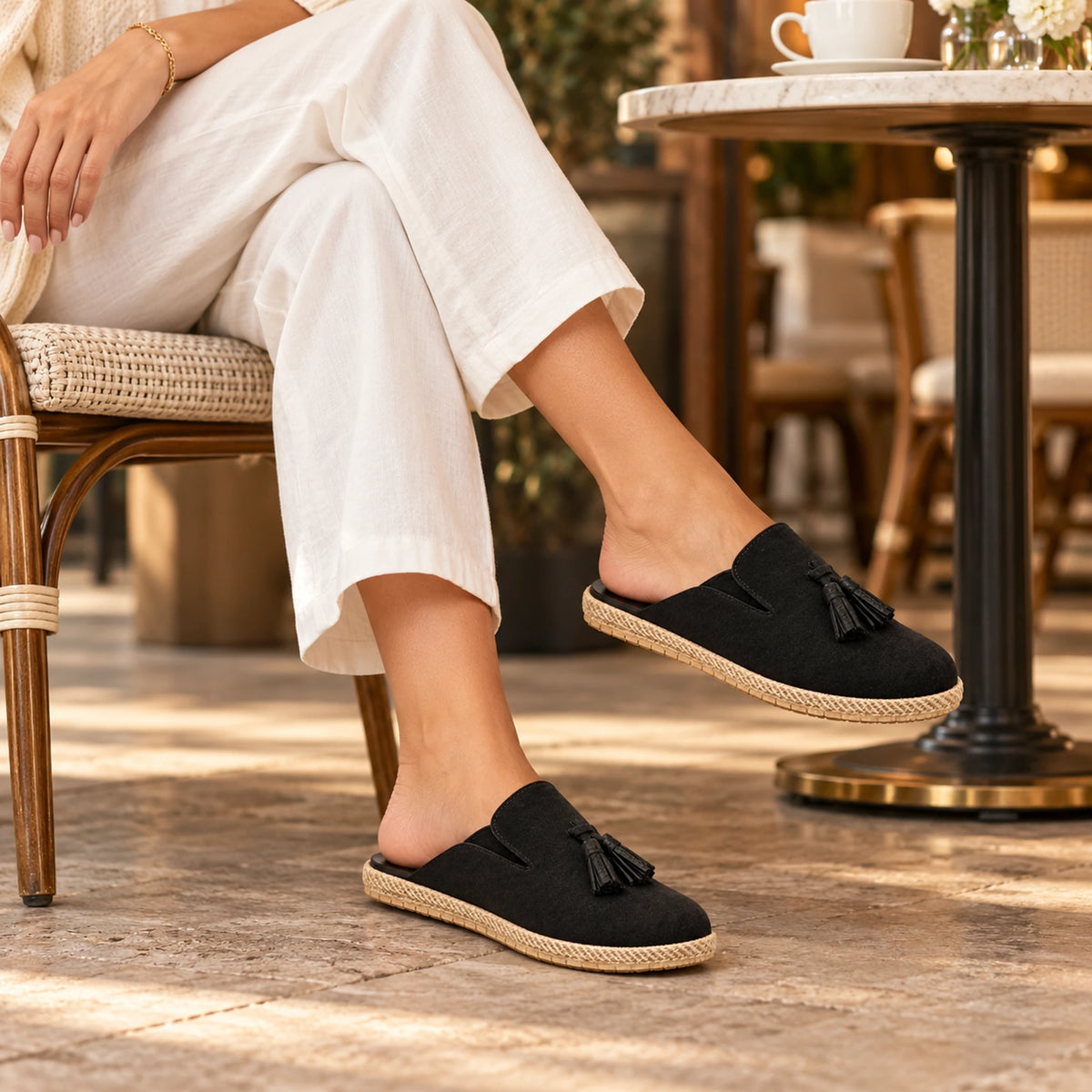 Woment's Elegant Tassel Mules