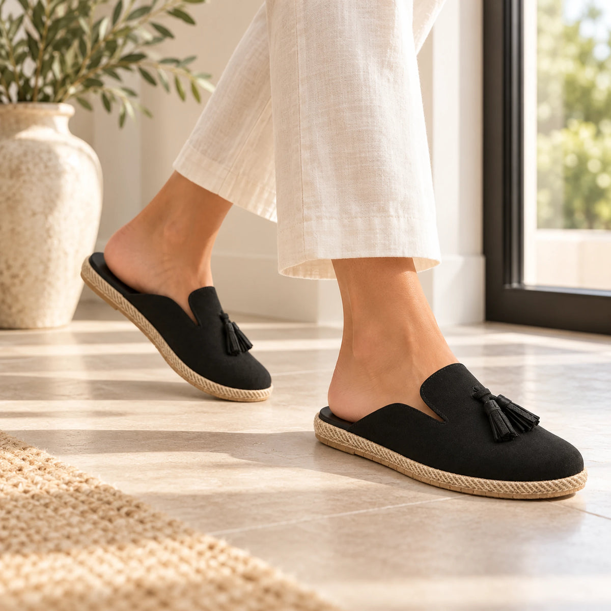 Woment's Elegant Tassel Mules
