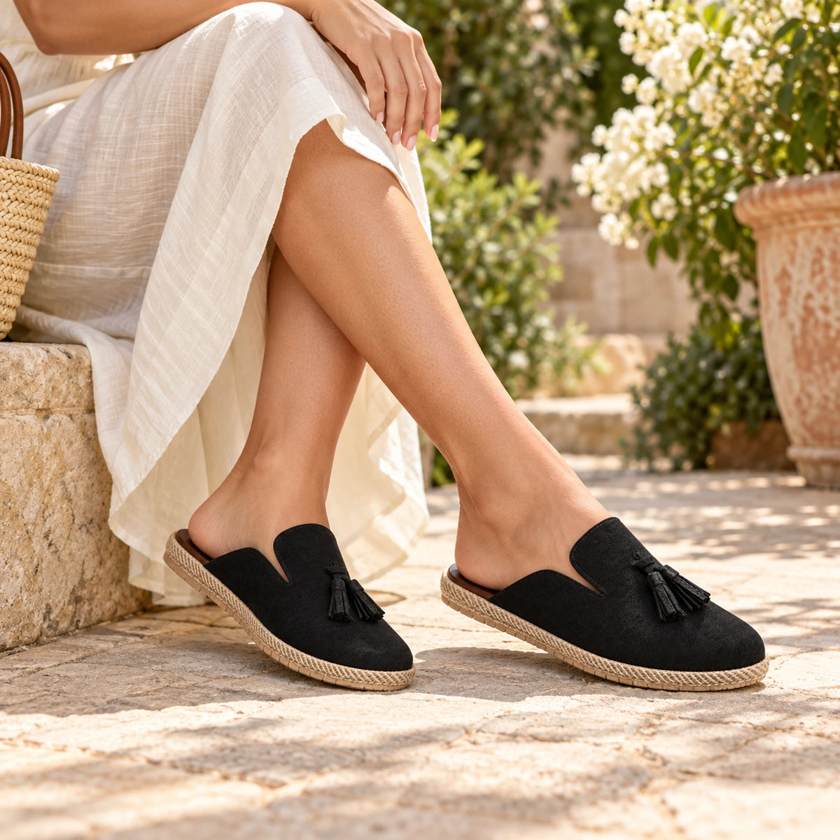 Woment's Elegant Tassel Mules