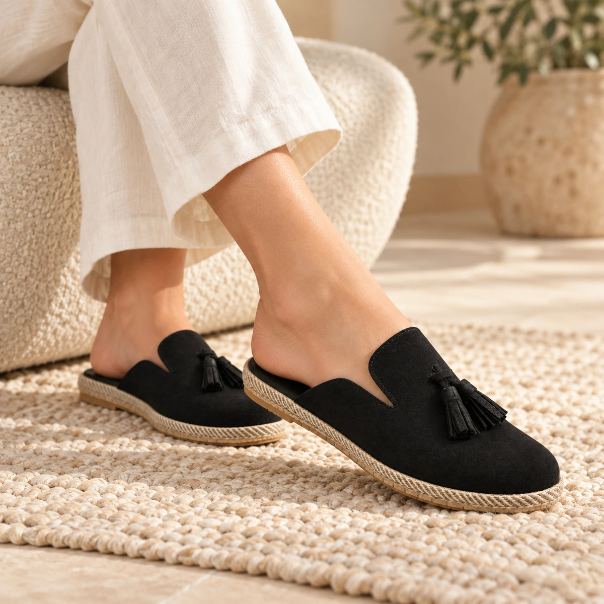 Woment's Elegant Tassel Mules