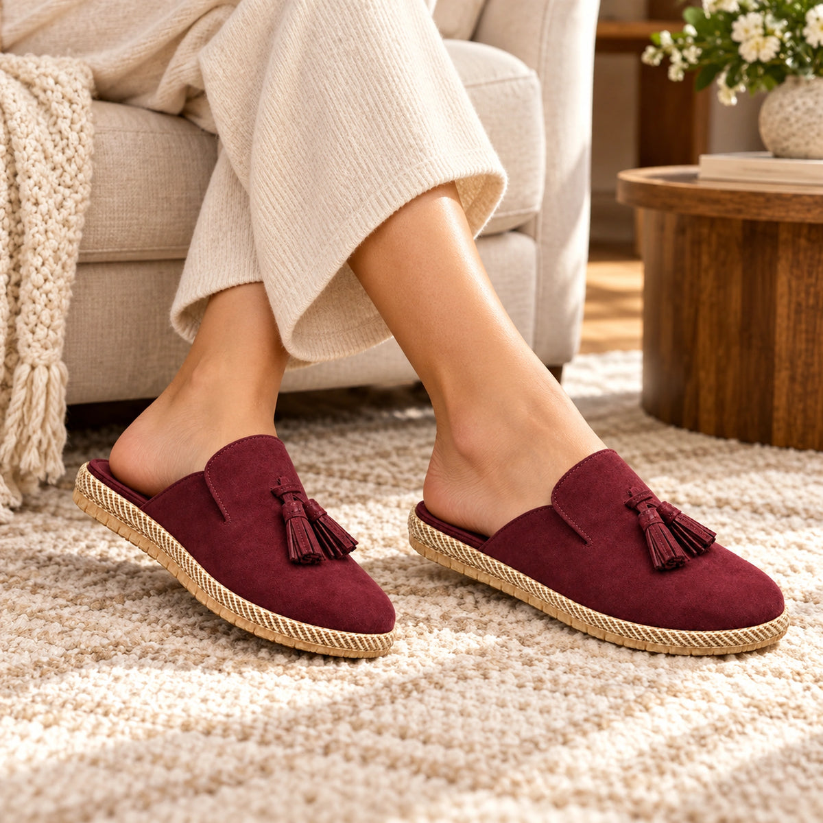 Woment's Elegant Tassel Mules