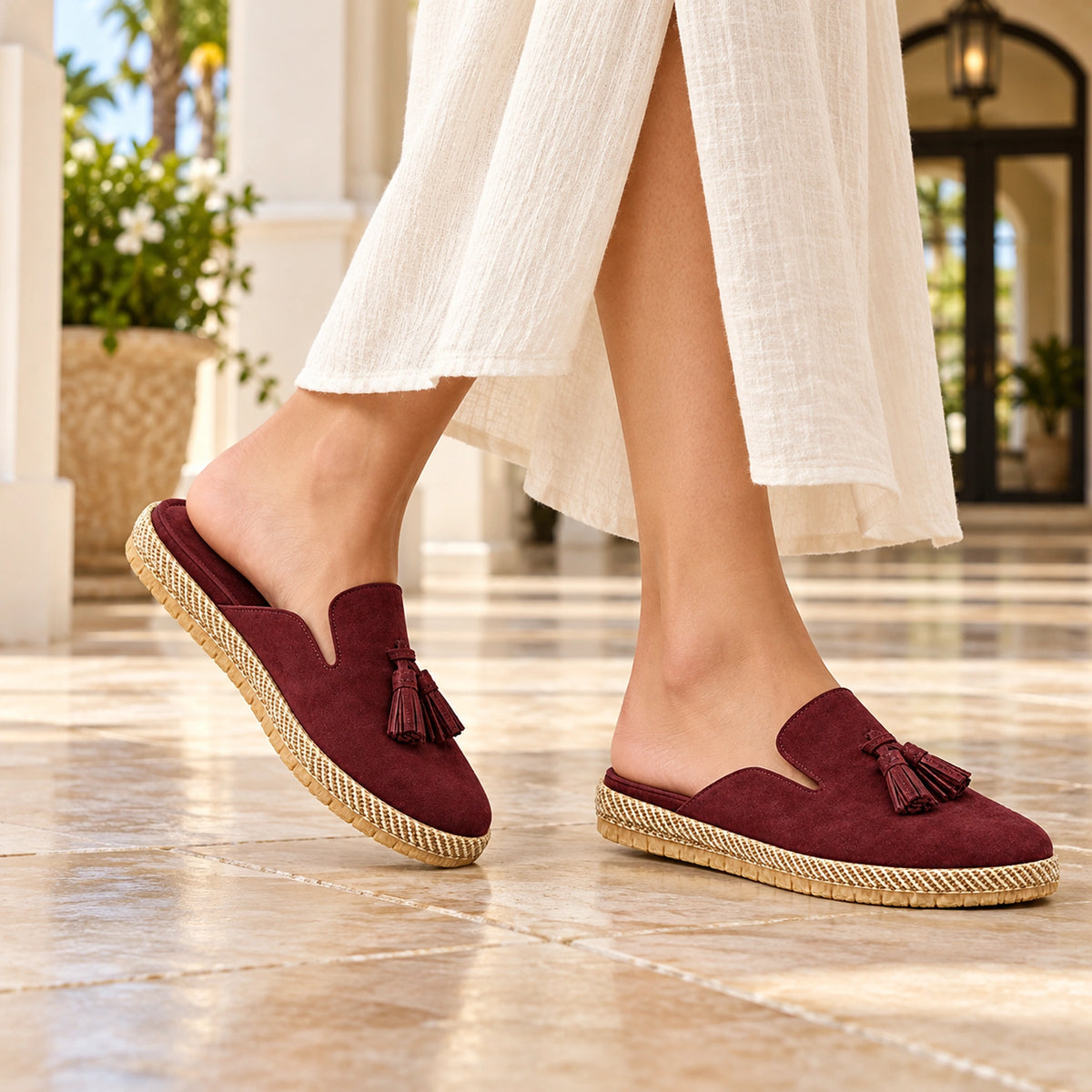 Woment's Elegant Tassel Mules