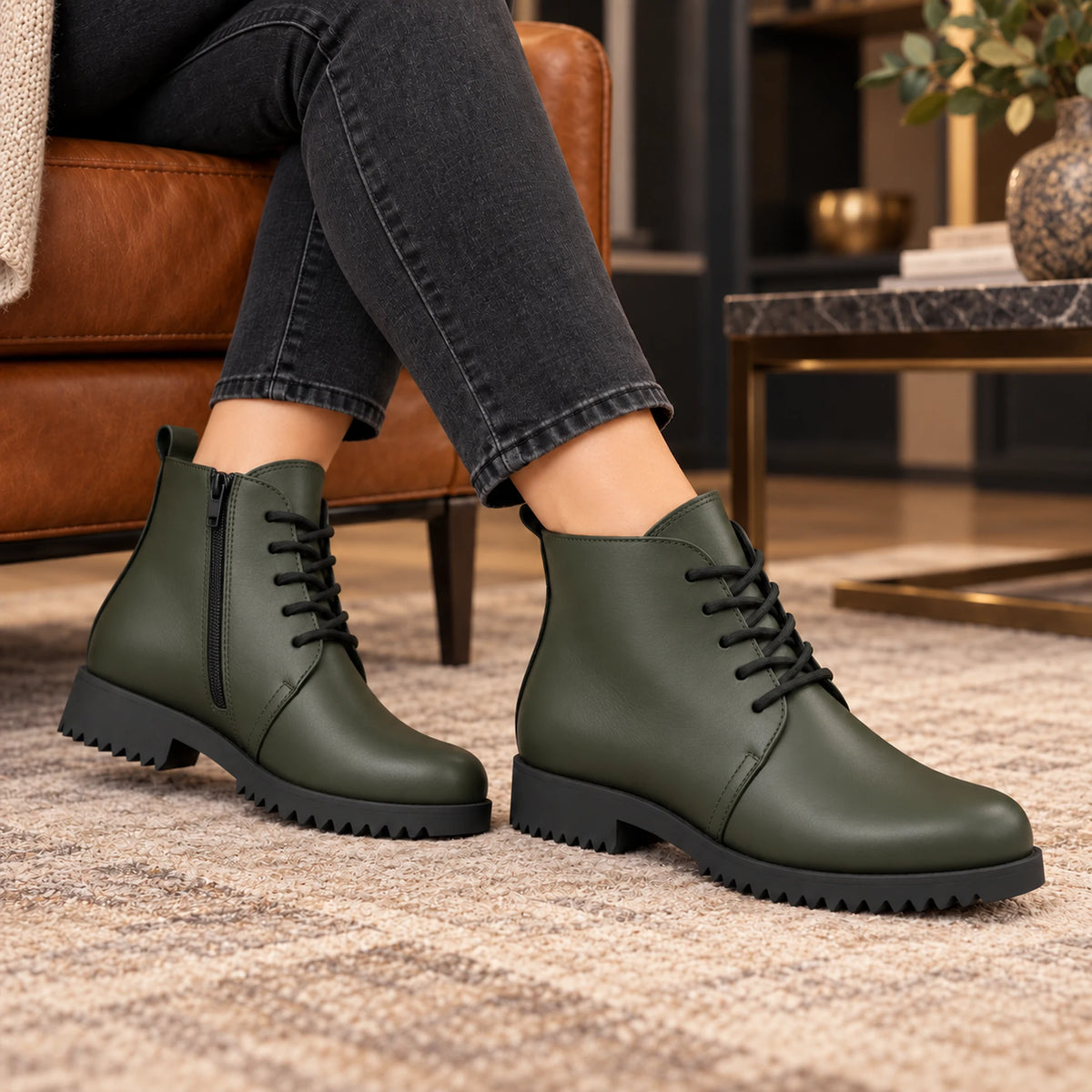 Genuine Leather Chelsea Half Boot