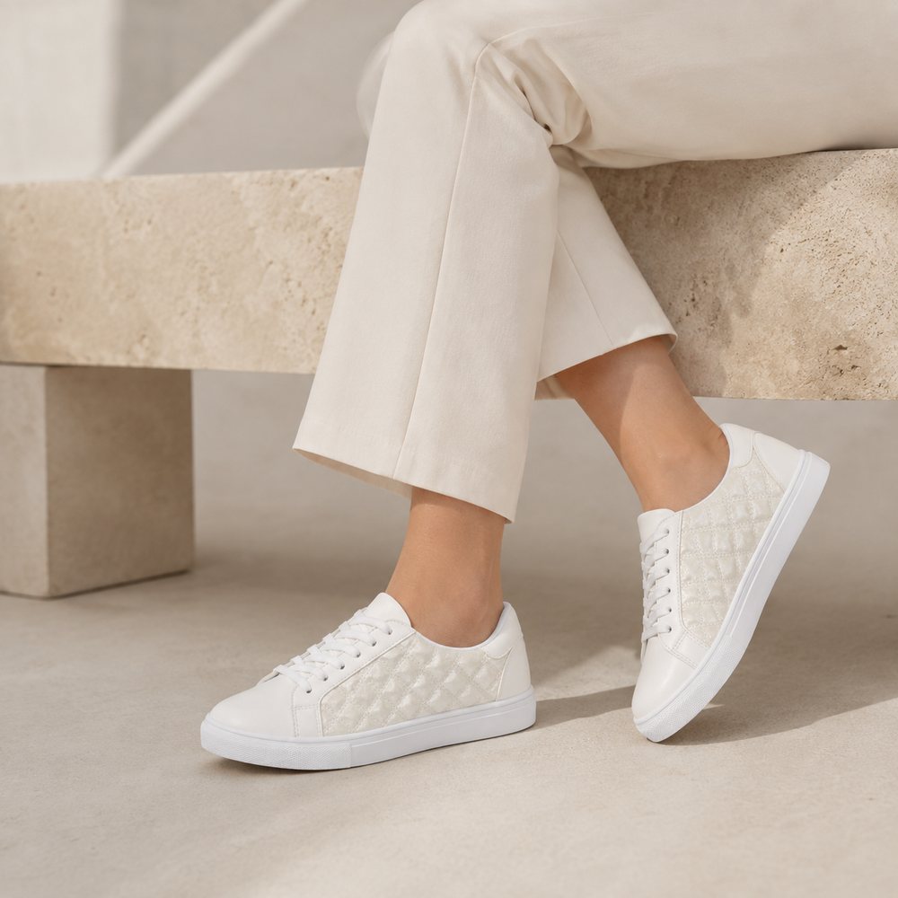 Women’s Quilted Shiny Sneakers