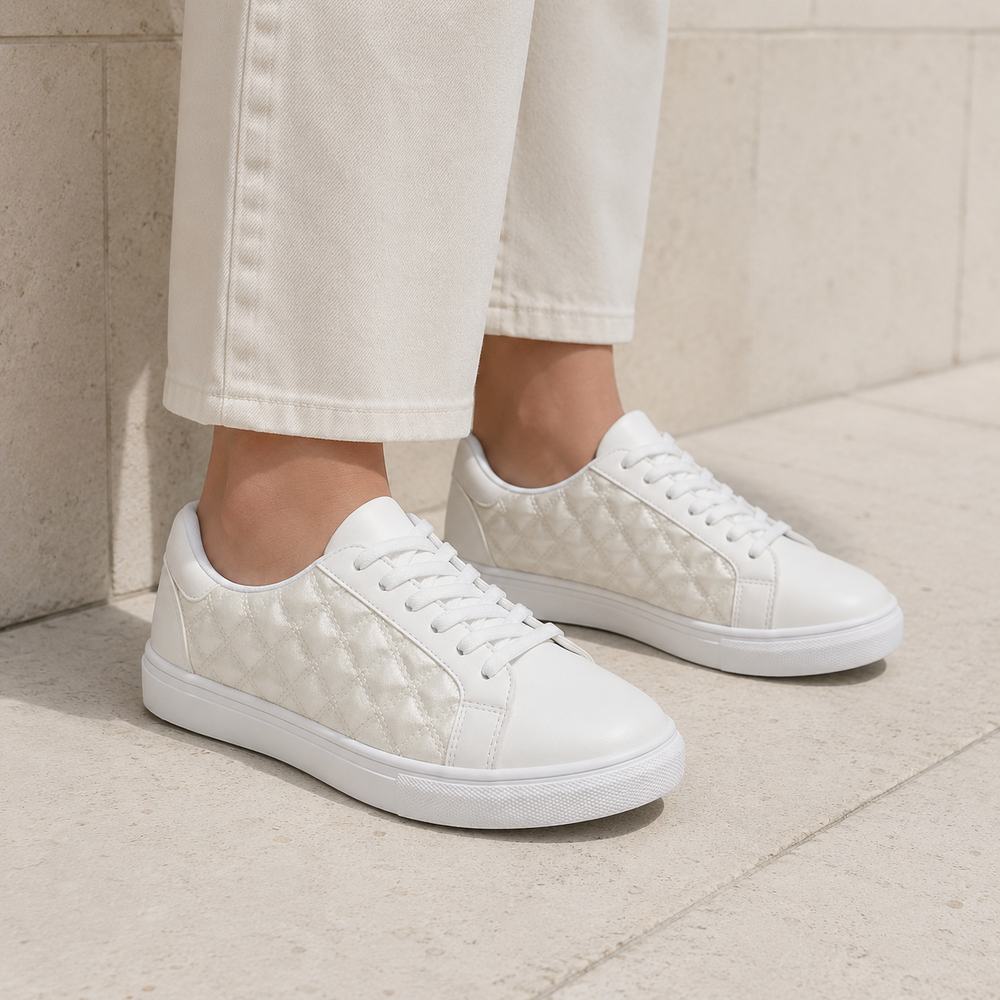 Women’s Quilted Shiny Sneakers