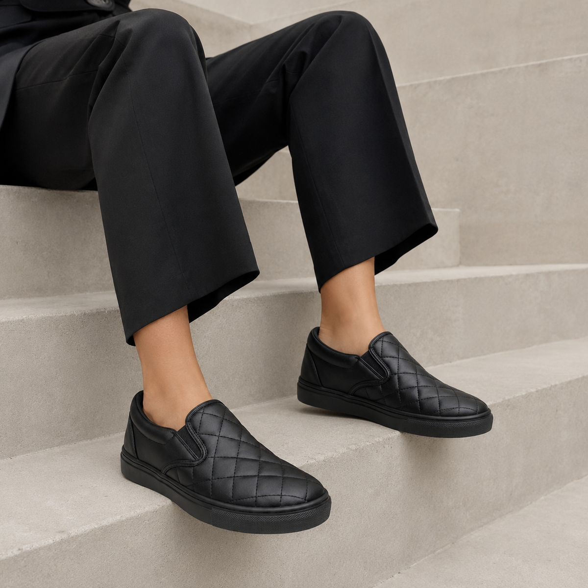 Stylish Quilted Slip-On Shoes for Women