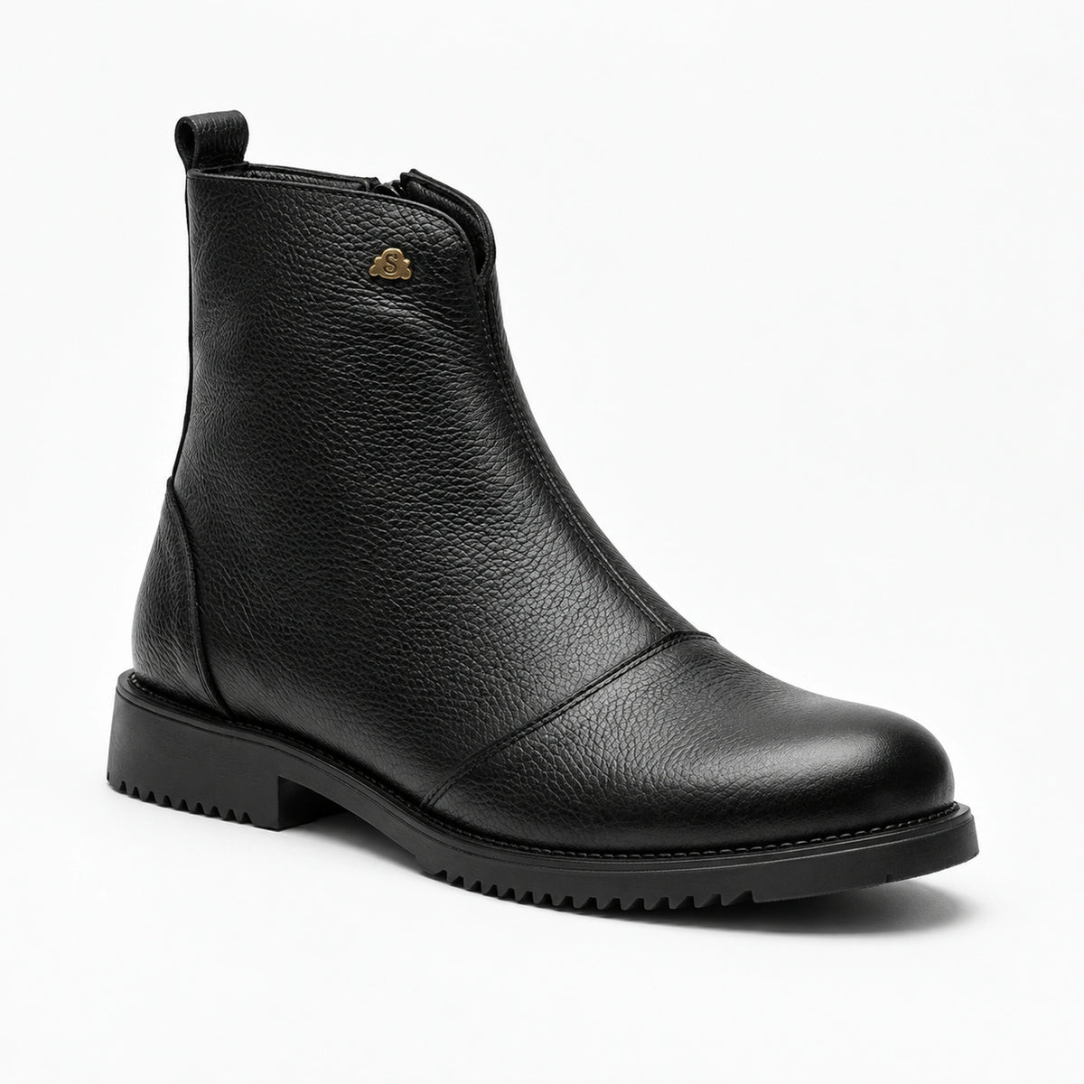 Women's Genuine Leather Side-Zip Ankle Boots