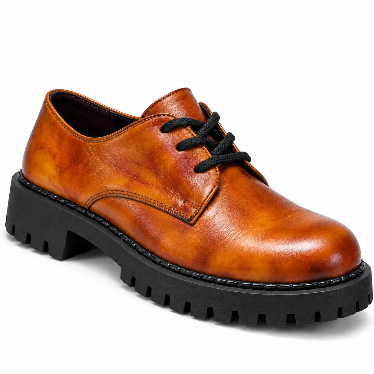 Genuine Leather Crocodile-Embossed Oxford