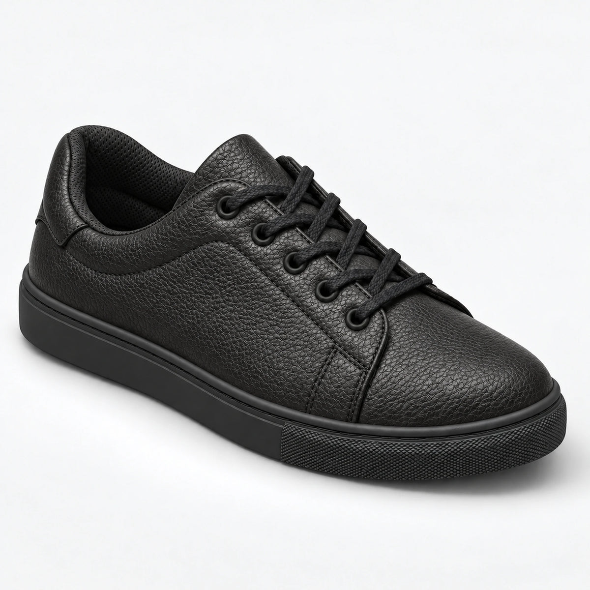 Shoppingooo 1044 Men's Black Genuine Leather Lace-Up Sneaker – product profile