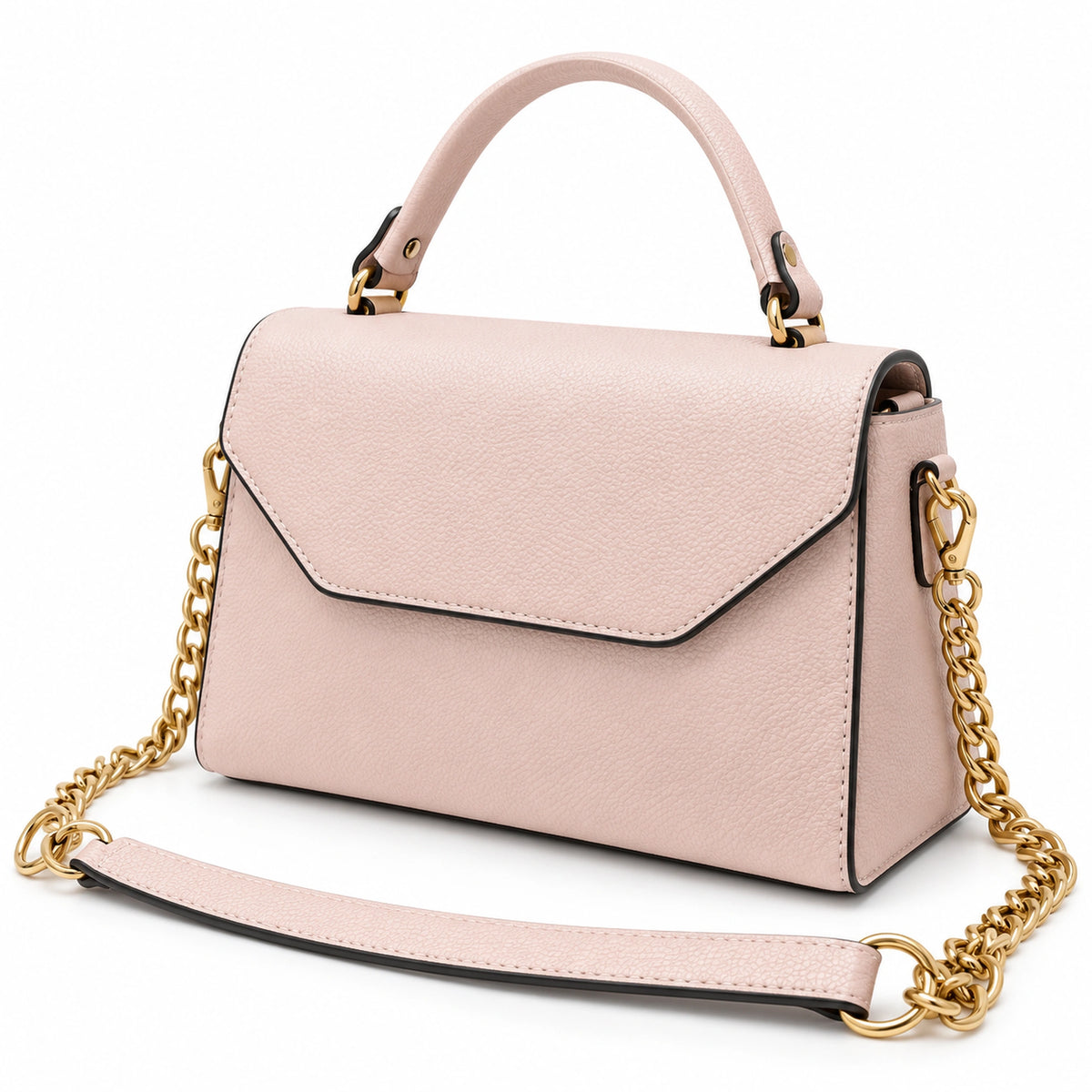 Genuine Leather Structured Handbag