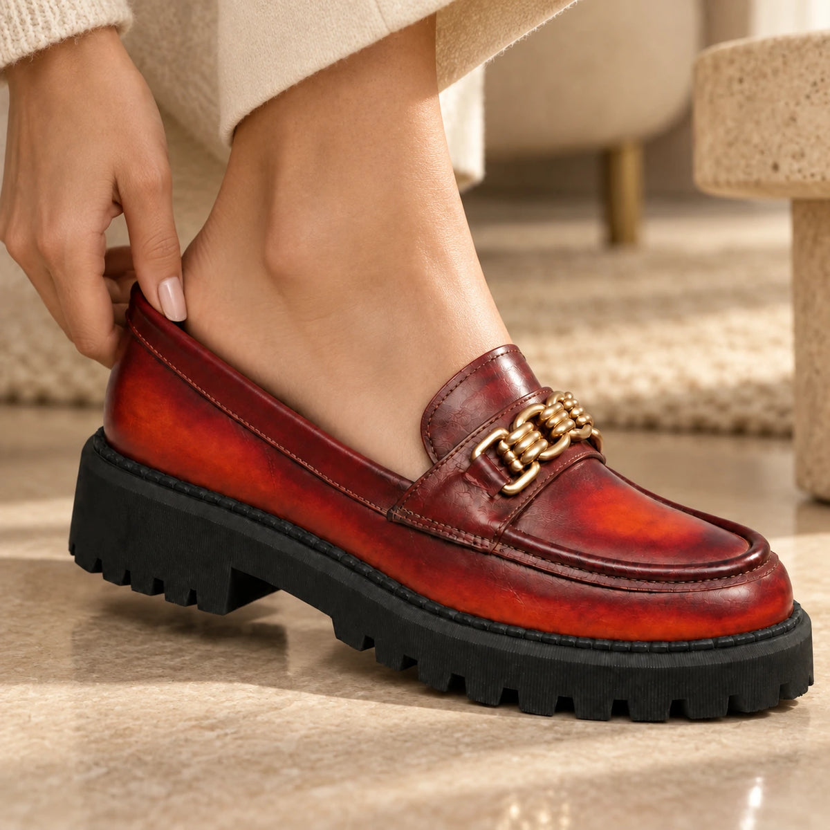 Handmade Genuine-Leather Women's Loafer