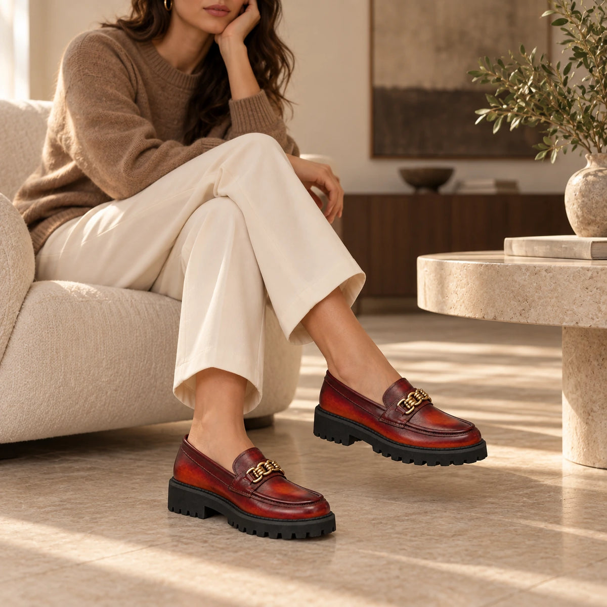 Handmade Genuine-Leather Women's Loafer