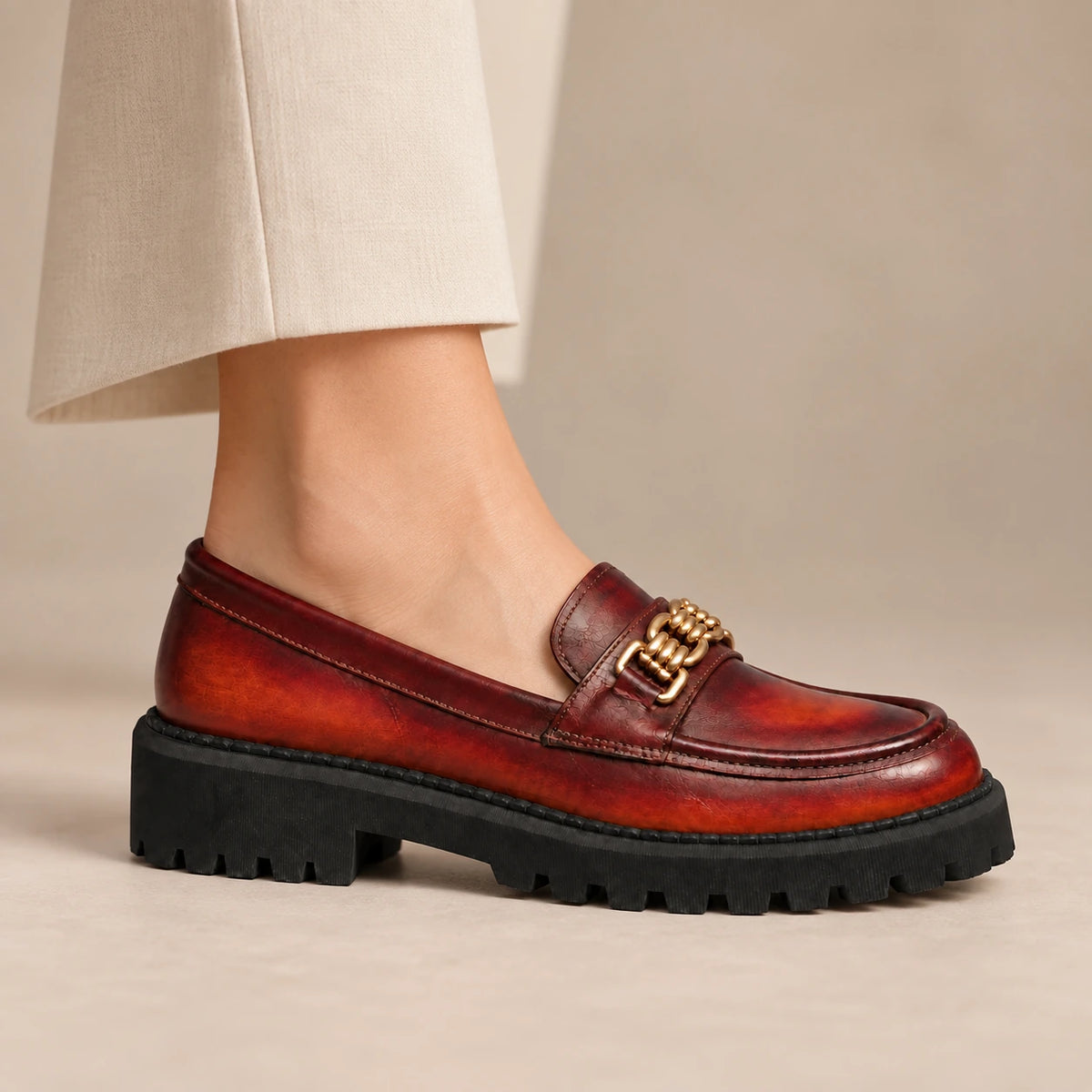 Handmade Genuine-Leather Women's Loafer