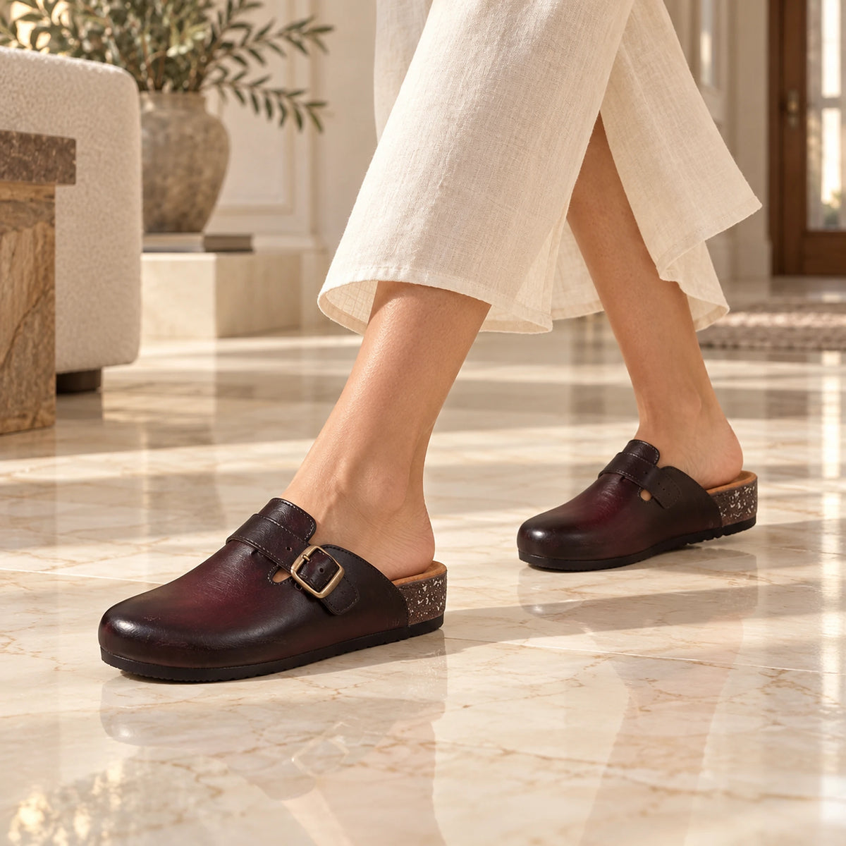 Women's Genuine Leather Clog Patina Edition