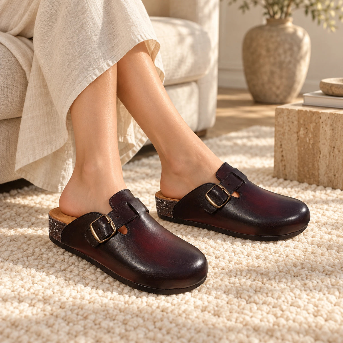 Women's Genuine Leather Clog Patina Edition