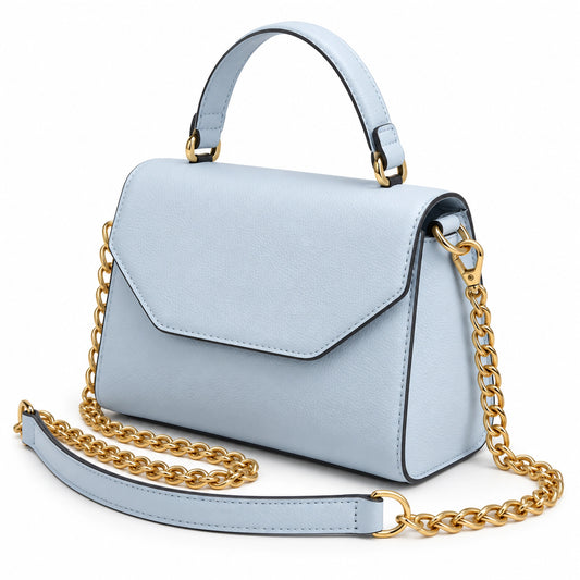 Genuine Leather Structured Handbag