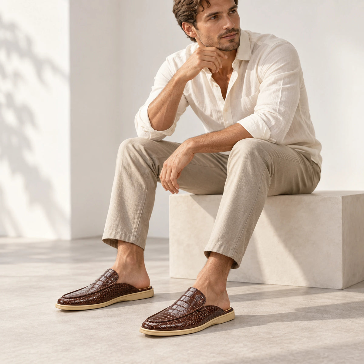 Men's Genuine Leather Mule – Timeless Style & Everyday Comfort