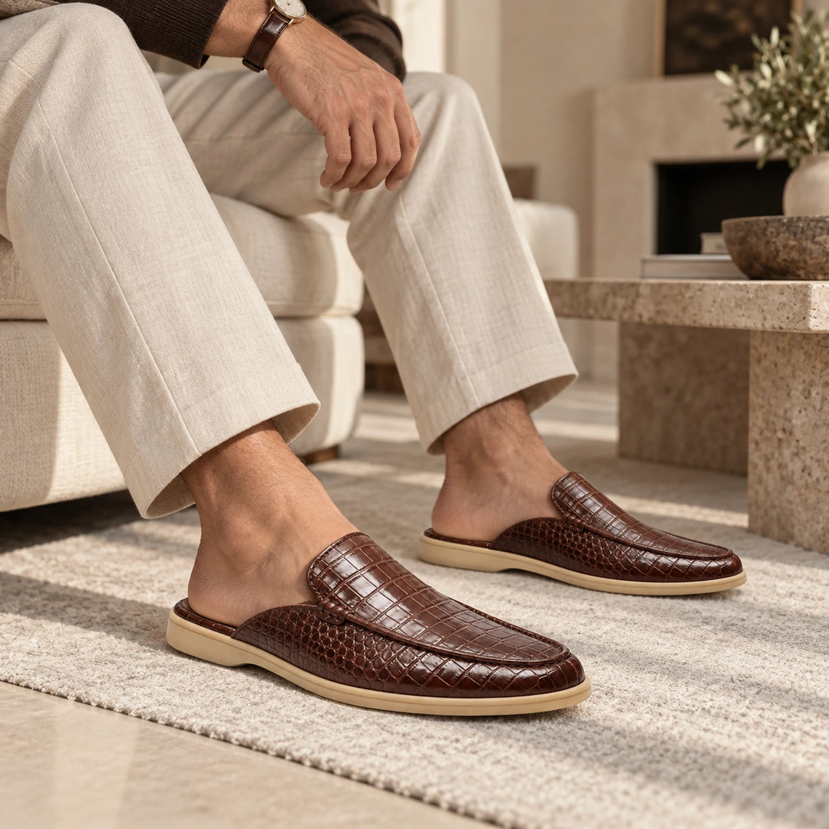 Men's Genuine Leather Mule – Timeless Style & Everyday Comfort